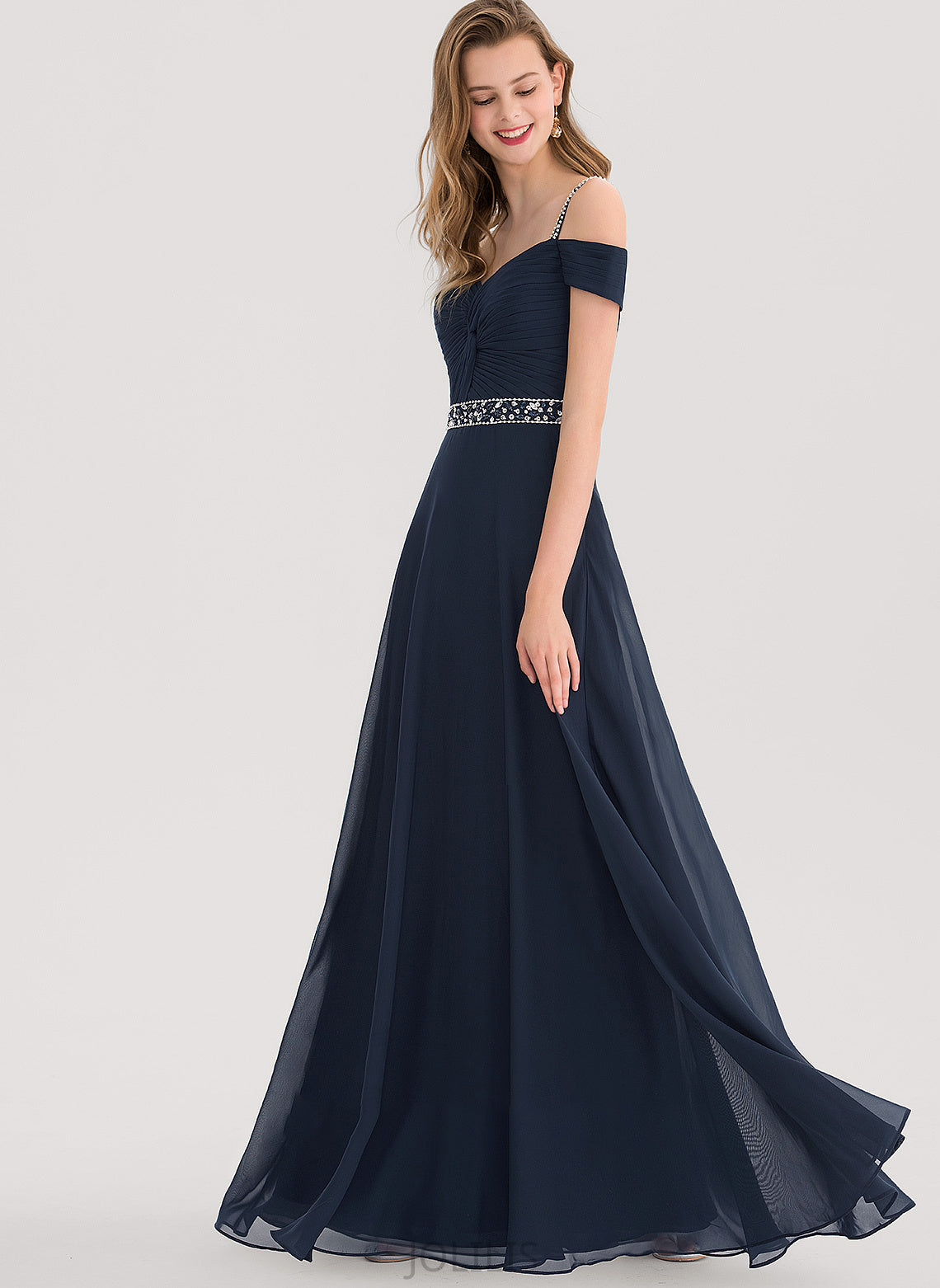 Sequins Prom Dresses A-Line Sweetheart With Celia Beading Floor-Length Chiffon