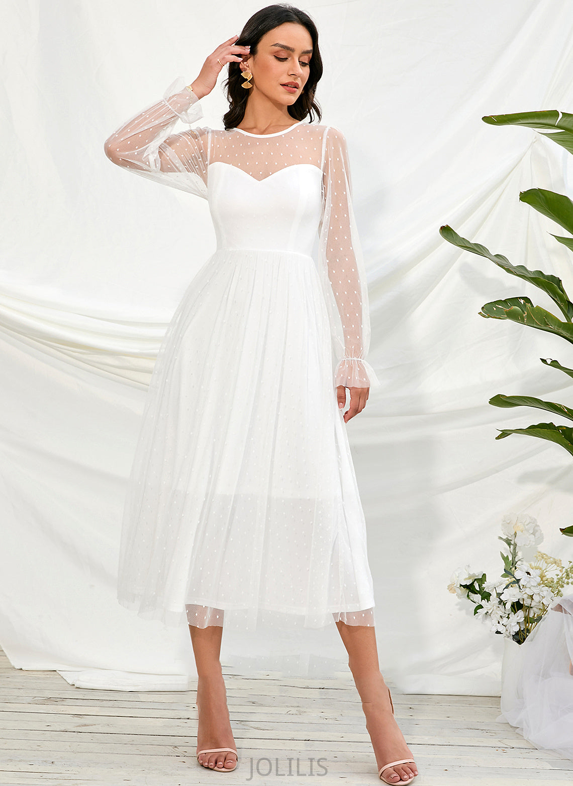 Tea-Length A-Line Kamari Wedding Dresses Dress Wedding