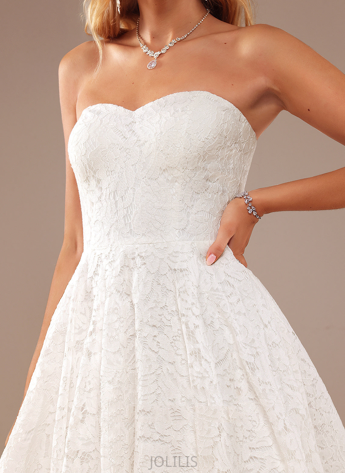 Wedding Dress Knee-Length Sweetheart Wedding Dresses Lace Perla A-Line