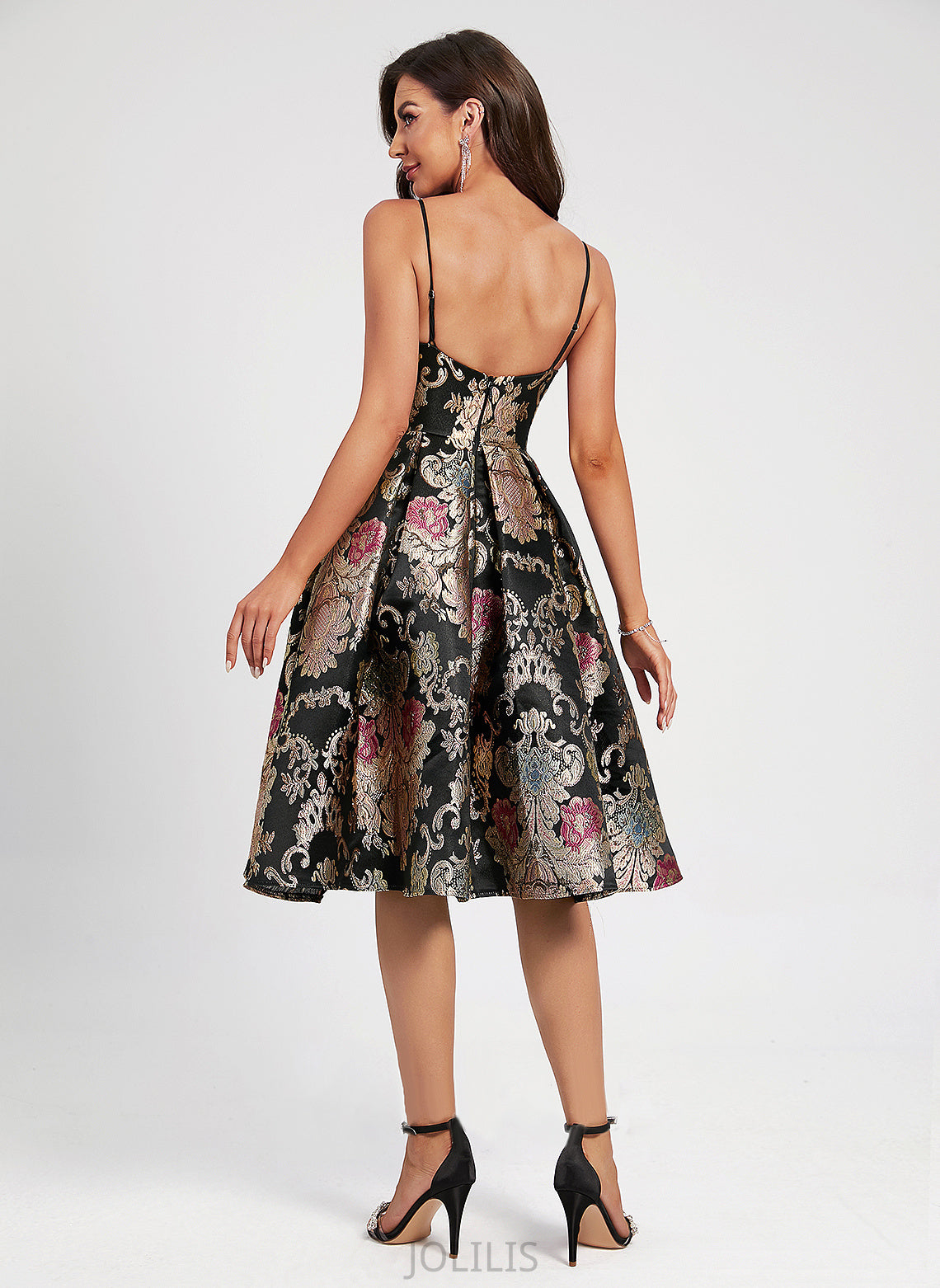 Homecoming Denise Knee-Length Flower(s) V-neck Lace Homecoming Dresses A-Line With Dress