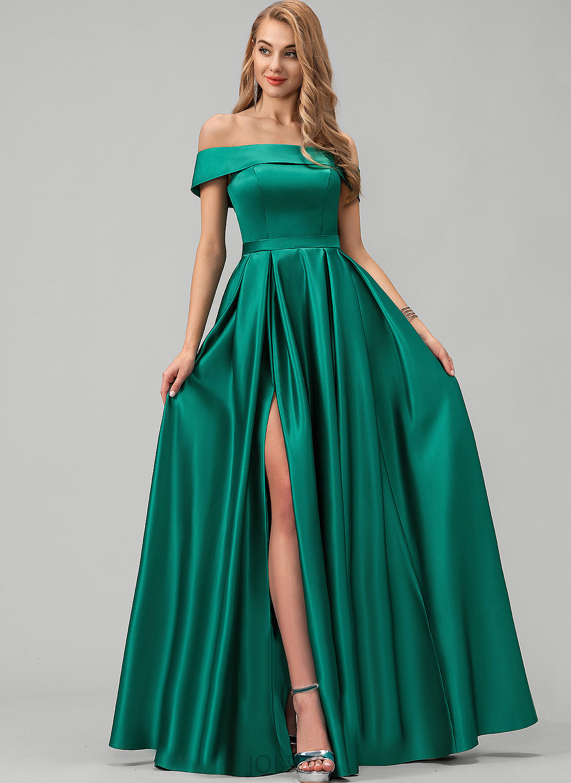 Autumn Prom Dresses Satin Off-the-Shoulder Floor-Length Ball-Gown/Princess