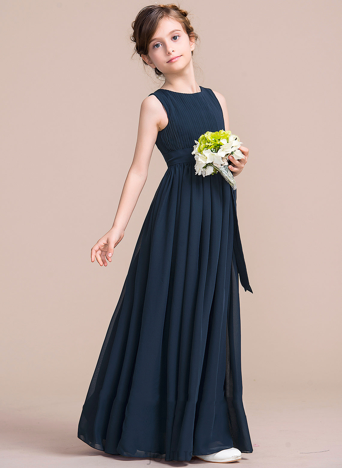 Empire Floor-length Chiffon Sleeveless Flower Scoop With Neck Dress Flower Girl Dresses Girl - Summer Bow(s)