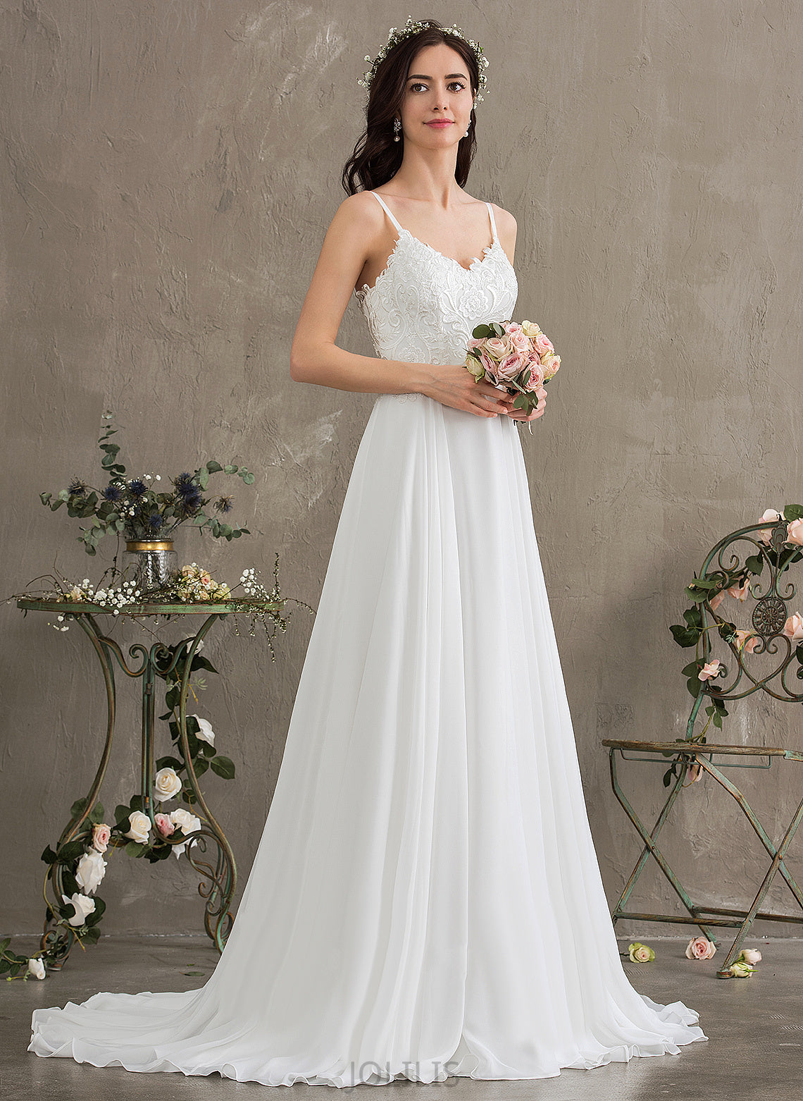 Sweep Wedding Valery Sweetheart Wedding Dresses Dress Lace Train Chiffon A-Line