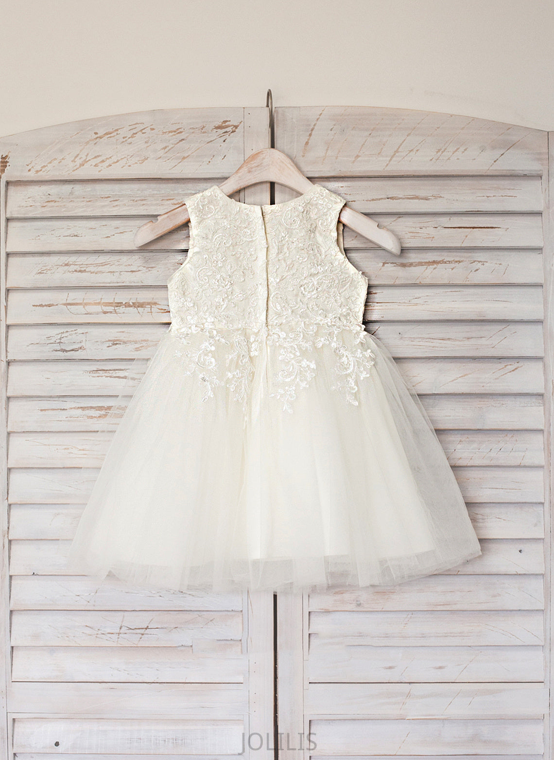 Flower Girl Dresses Kamari Neck Flower Knee-length Girl - With A-Line Dress Scoop Satin/Tulle Lace Sleeveless