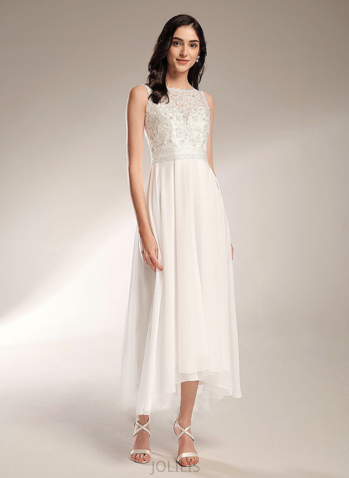 Scoop Neck Asymmetrical Alice Wedding Wedding Dresses Dress A-Line