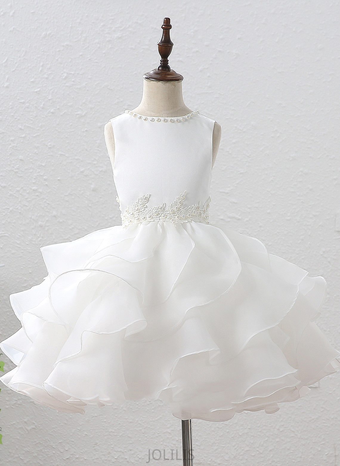 With - Harley Train Scoop Sleeveless Court Ruffles/Beading/Appliques Dress Girl Flower Girl Dresses Ball-Gown/Princess Organza/Satin Neck Flower