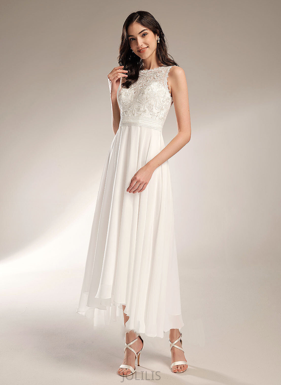 Scoop Neck Asymmetrical Alice Wedding Wedding Dresses Dress A-Line