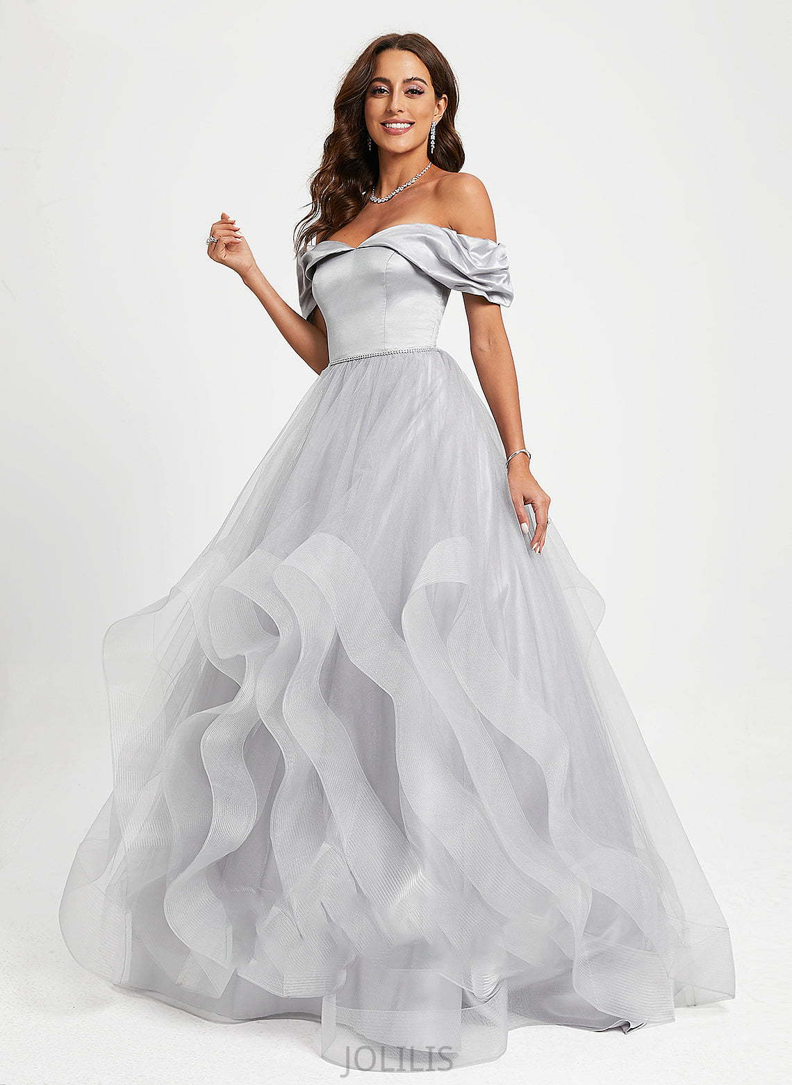 Prom Dresses Sweep Destiny Ball-Gown/Princess Tulle Off-the-Shoulder Train