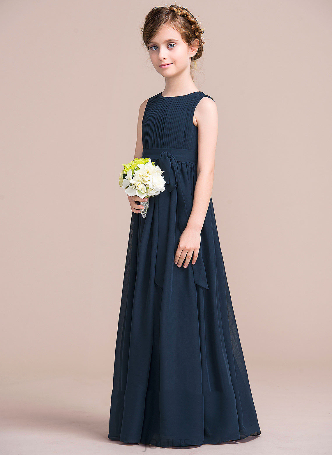 Empire Floor-length Chiffon Sleeveless Flower Scoop With Neck Dress Flower Girl Dresses Girl - Summer Bow(s)