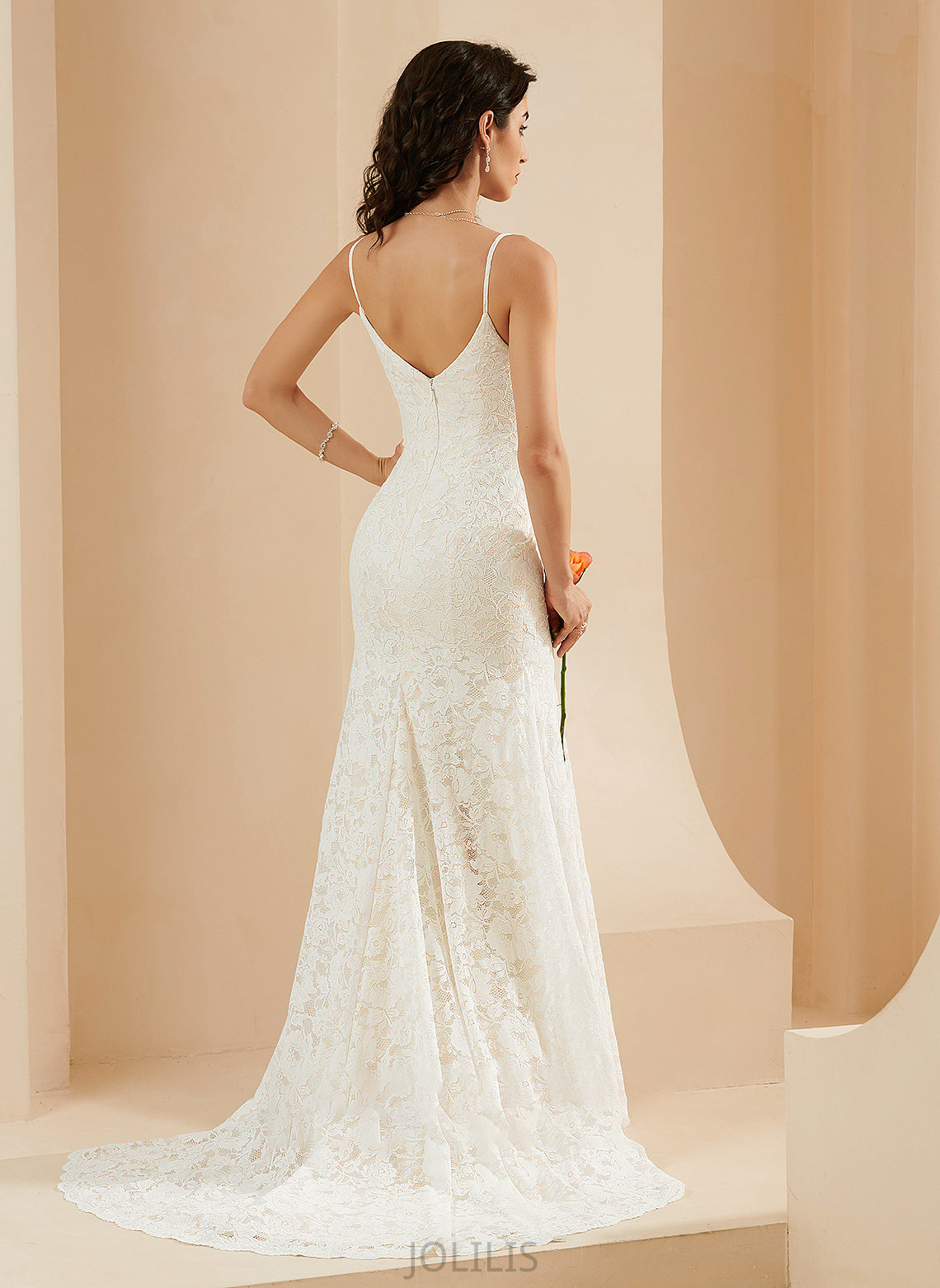 Wedding Train Leyla Court V-neck Trumpet/Mermaid Dress Wedding Dresses