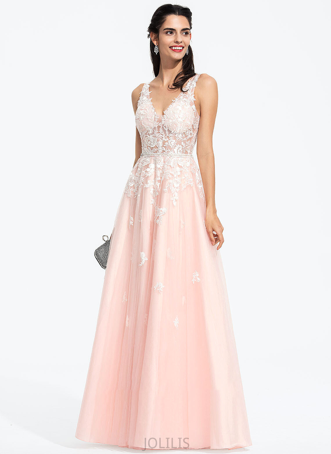 Floor-Length Shaylee With Beading Tulle Ball-Gown/Princess Sequins Wedding Dress V-neck Wedding Dresses