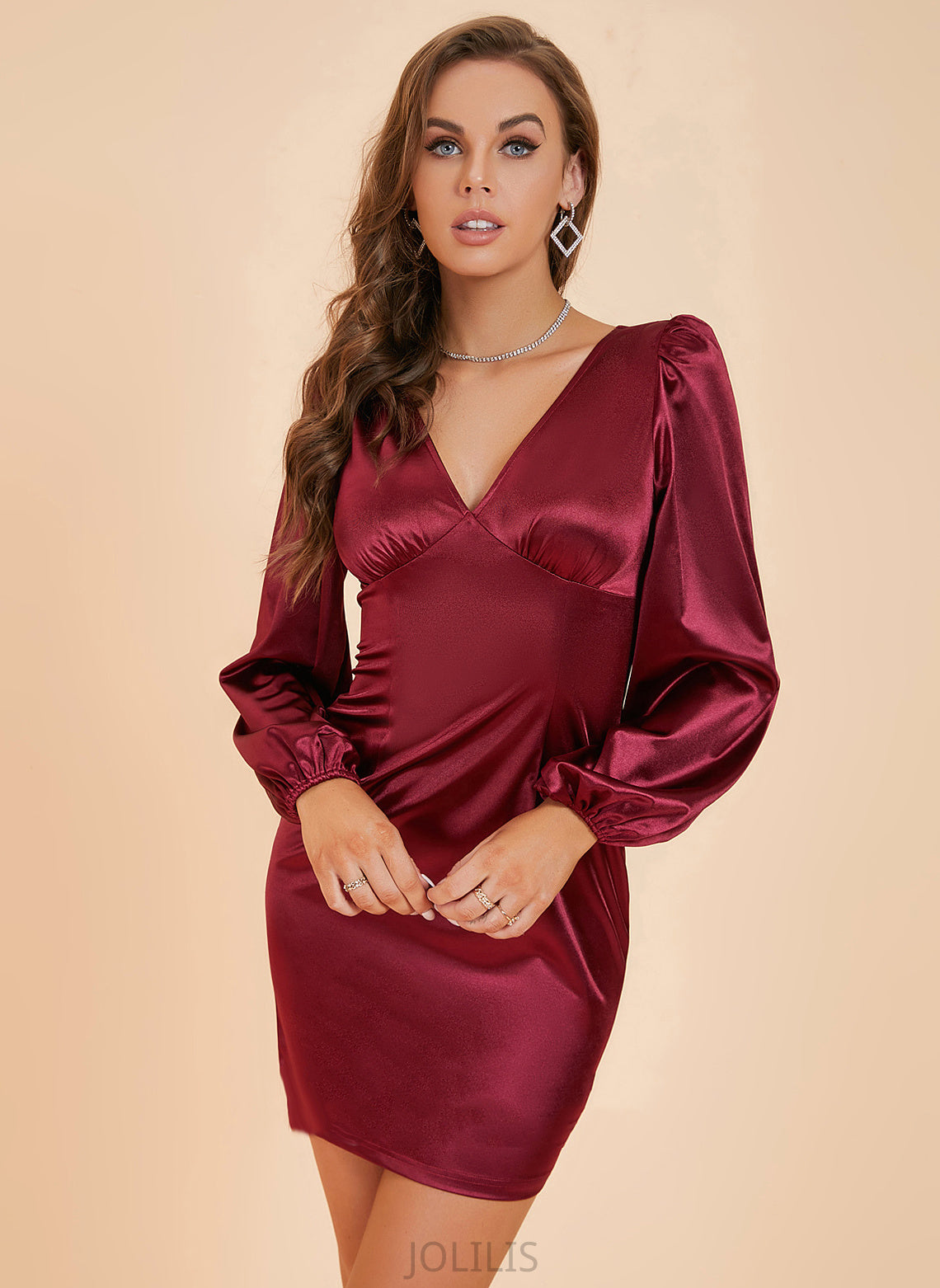 Short/Mini V-neck Leah Dress Homecoming Homecoming Dresses