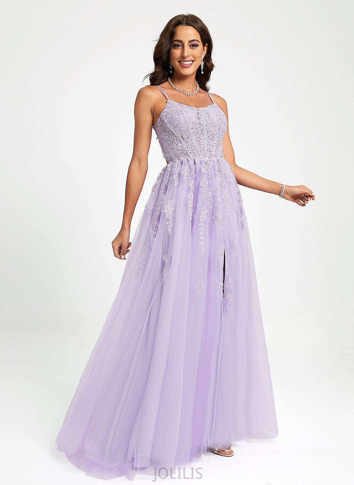 Prom Dresses Sweep Macie Lace Train Ball-Gown/Princess Scoop Sequins With Tulle