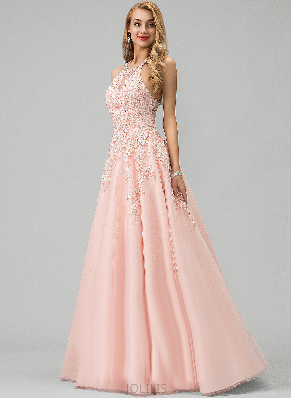 Sheila Tulle Floor-Length Beading Sequins Ball-Gown/Princess With Prom Dresses Scoop