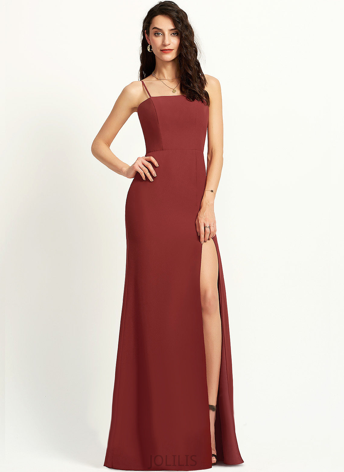 Chiffon Kiera Square Floor-Length Sheath/Column Prom Dresses