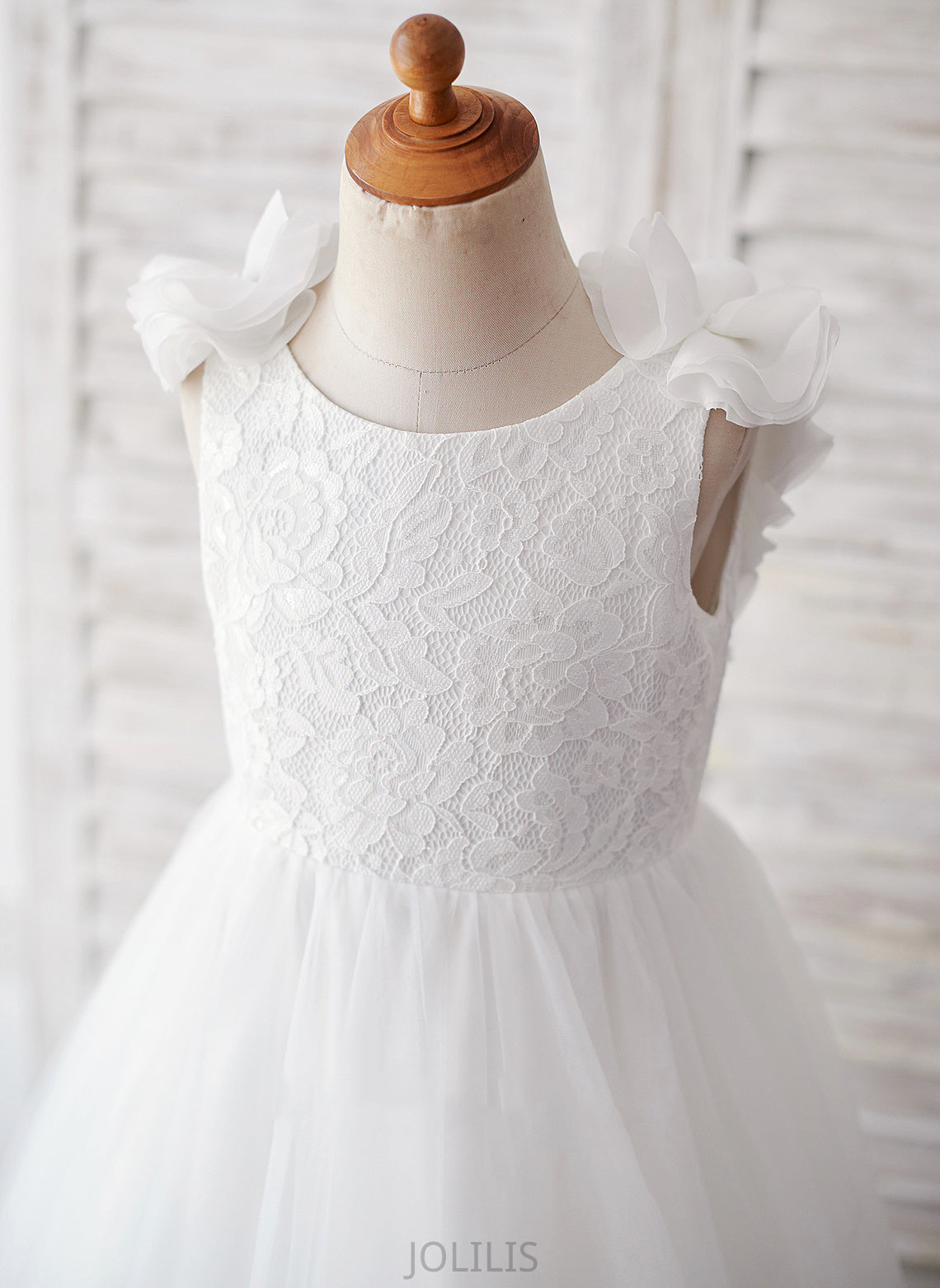 Girl Flower Girl Dresses Dress Scoop Ball-Gown/Princess With Sleeveless Tulle/Lace Flower Alma - Flower(s) Sweep Train Neck