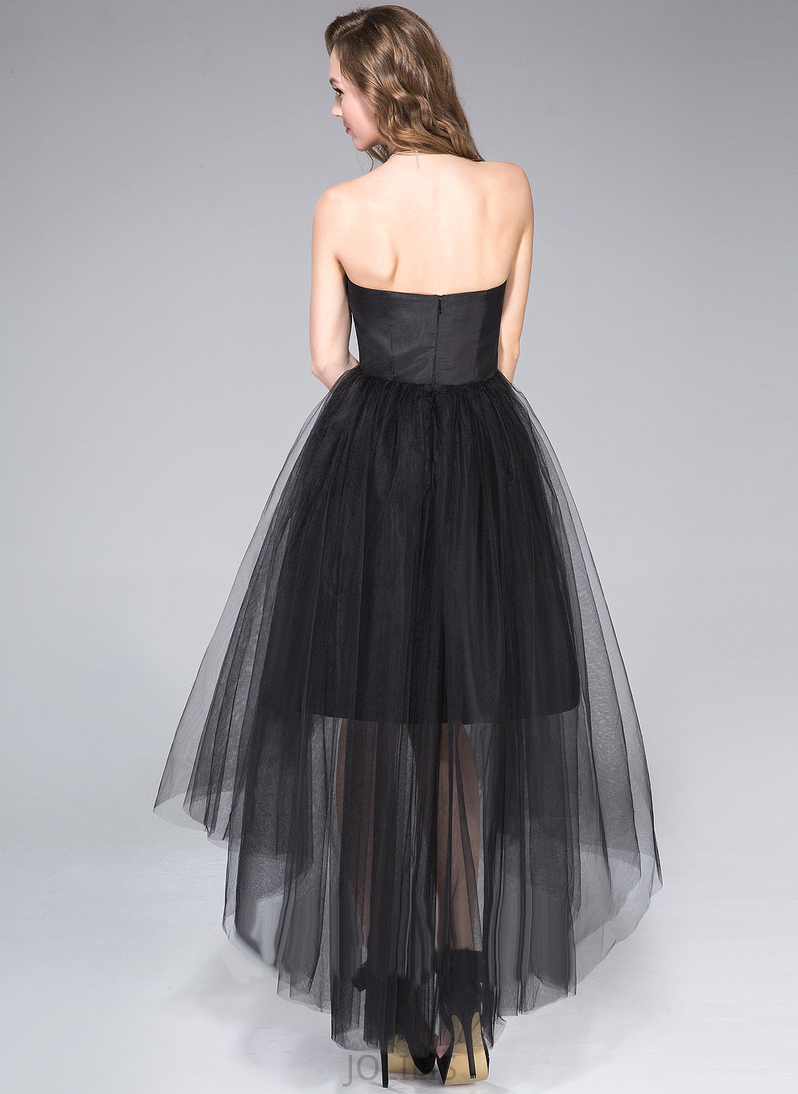 Tulle With Dress Asymmetrical Lesly Ruffle A-Line Taffeta Homecoming Dresses Homecoming Strapless