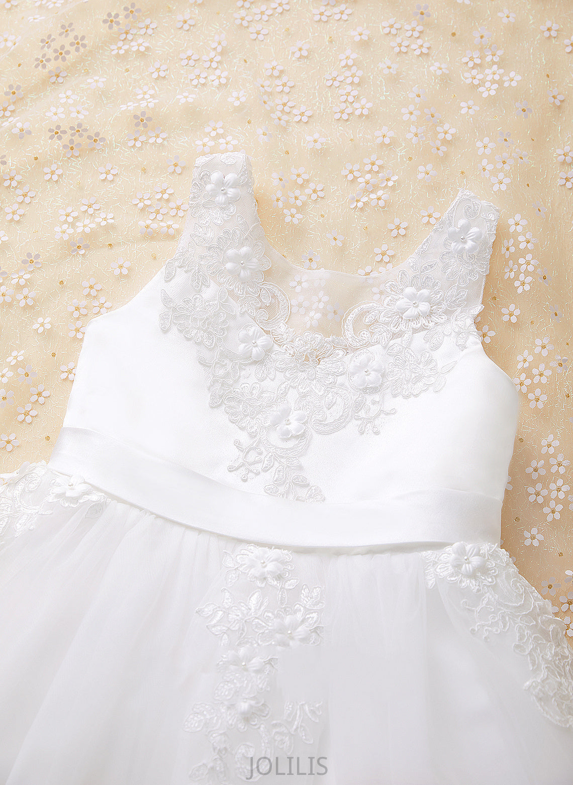 '- Flower Girl Dresses Sleeveless With Rhoda Girl Tea-length Tulle/Lace Dress Neck Flower A-Line Beading/Flower(s) Scoop