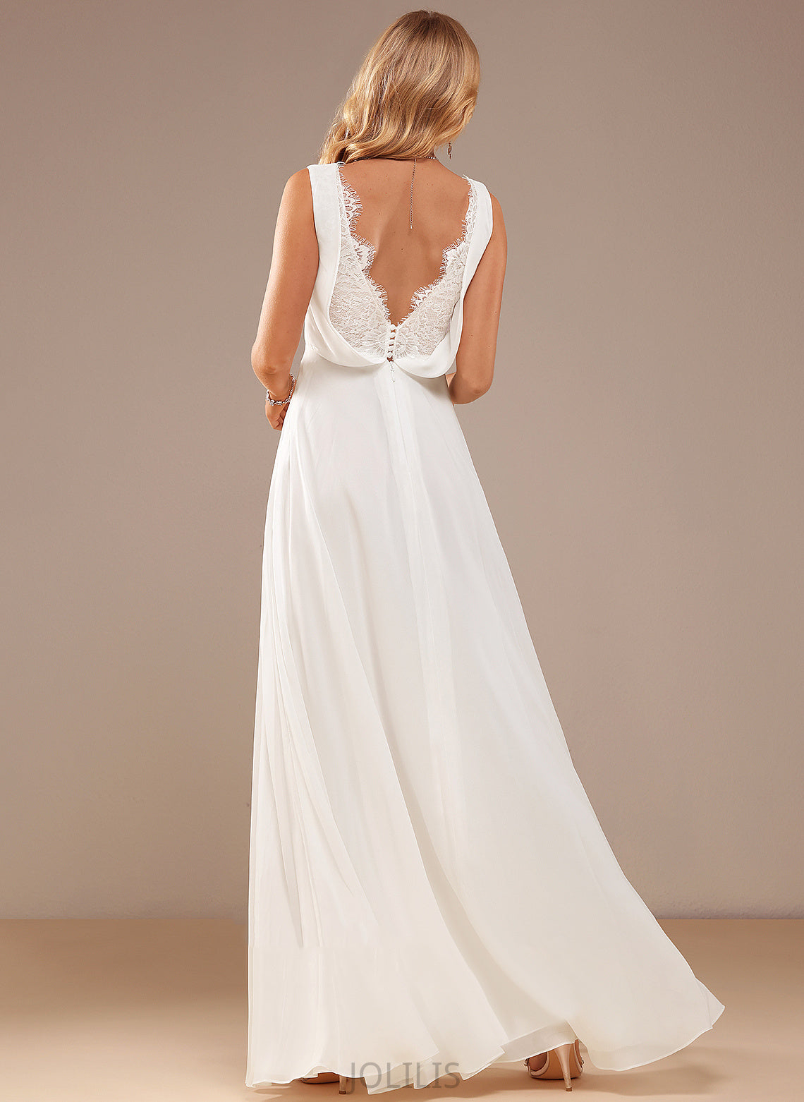 Floor-Length Chiffon Patricia Wedding Dresses Wedding Lace A-Line Dress V-neck