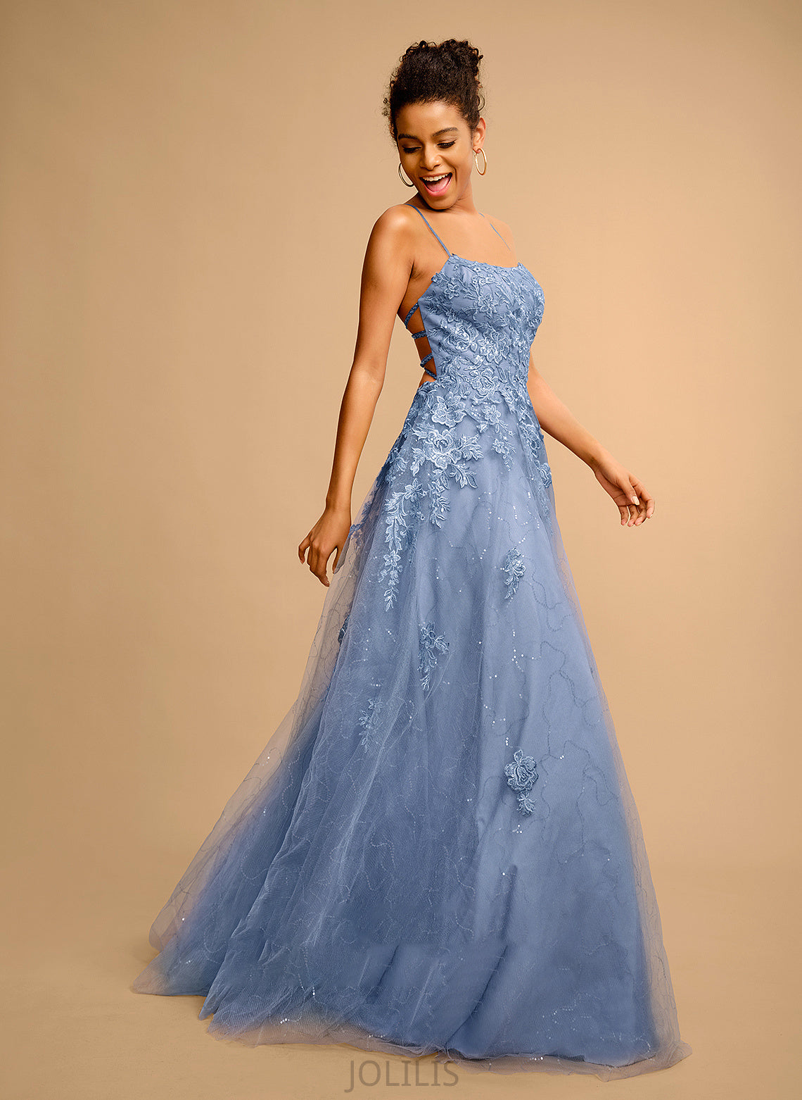 Sequins Allie Neckline Floor-Length Front With Square Prom Dresses Ball-Gown/Princess Tulle Split