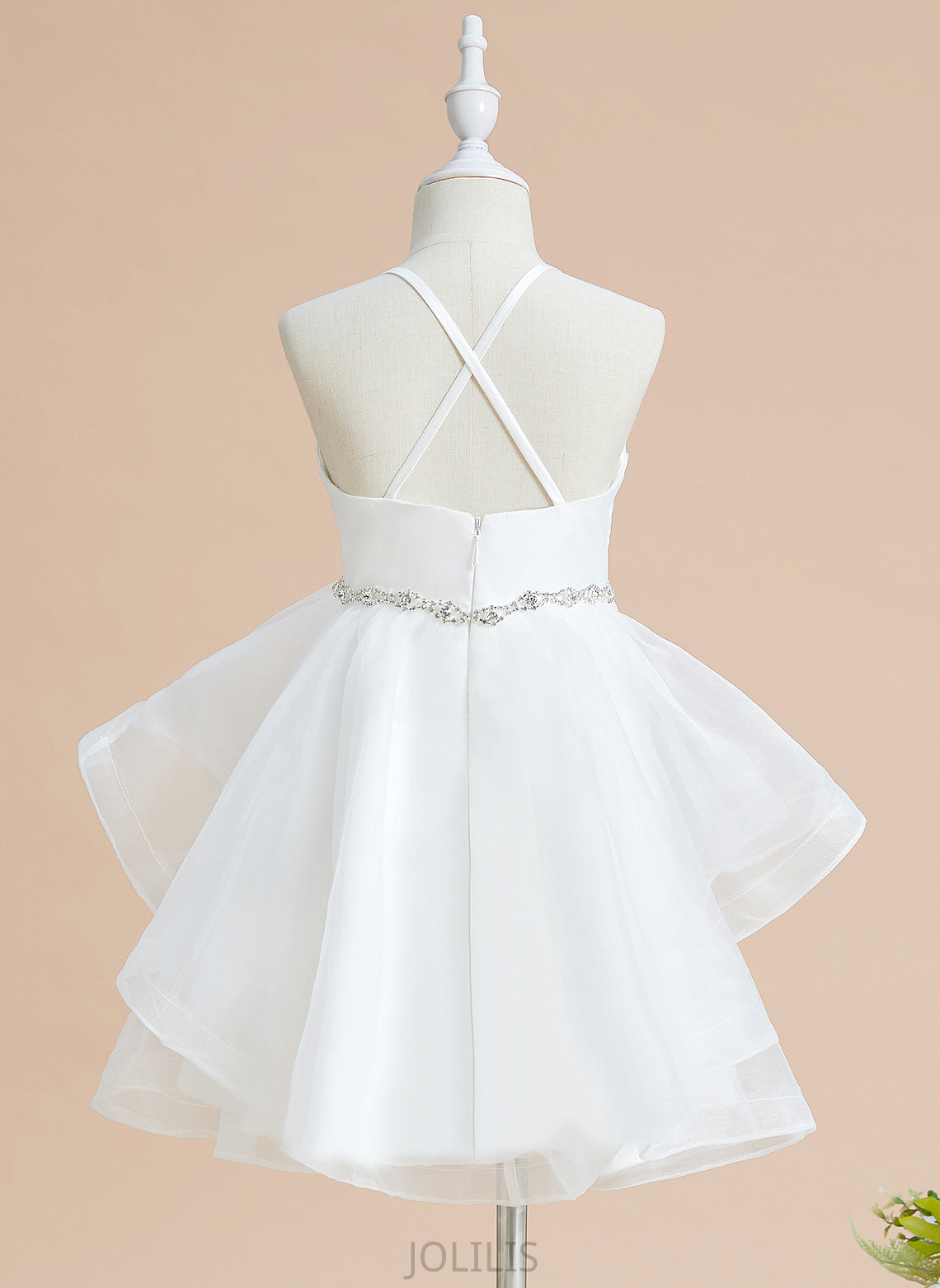 Square Alexia Neckline Sleeveless Flower With Dress - Girl Knee-length Beading A-Line Flower Girl Dresses Tulle