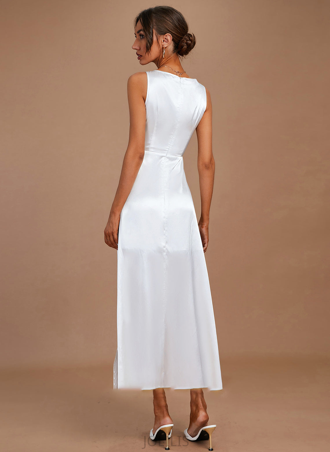 Wedding Wedding Dresses Ankle-Length V-neck Sheath/Column Dress Jode