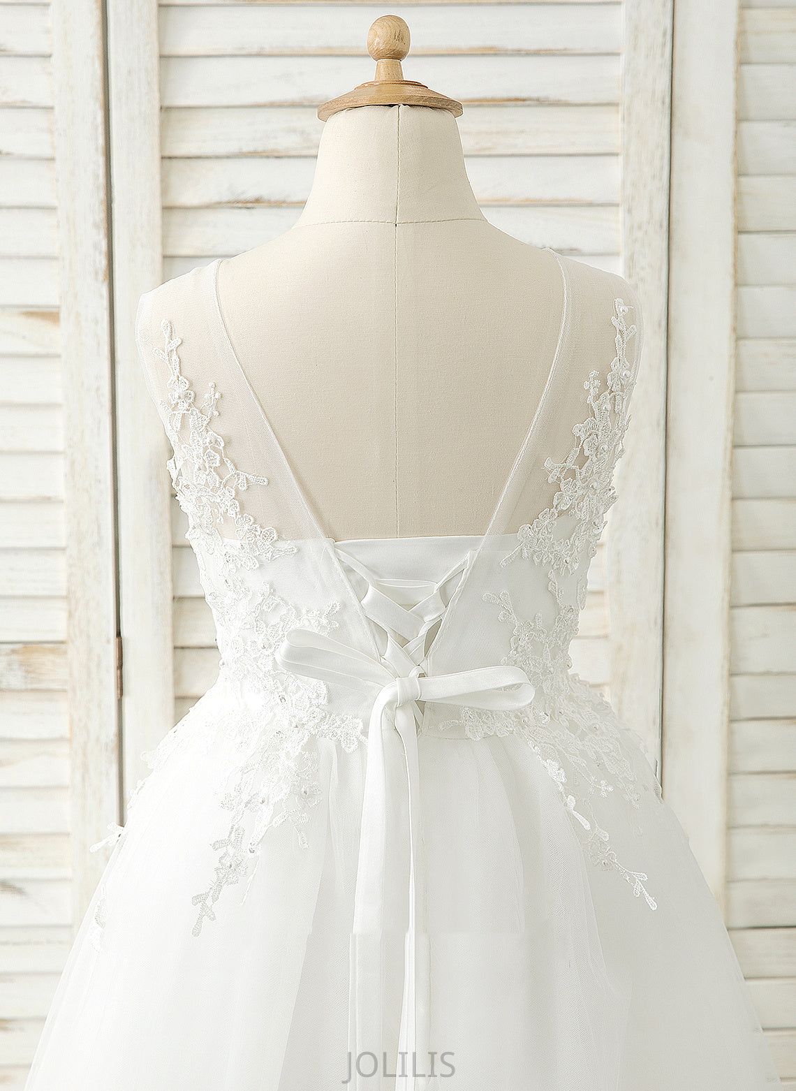 Flower Girl Dresses Emilia Flower Floor-length - A-Line Tulle/Lace Dress Neck Scoop Girl Sleeveless