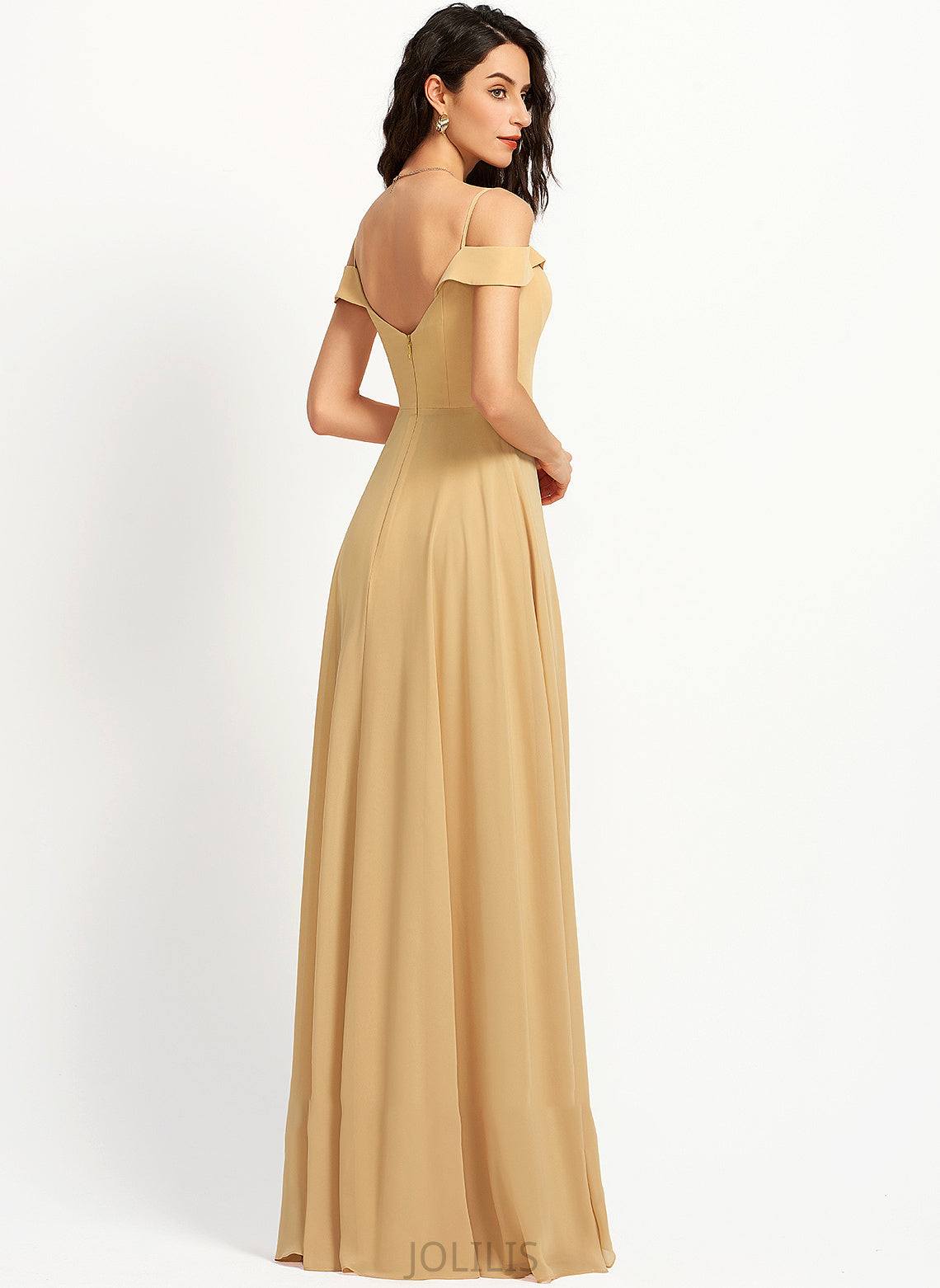 A-Line Floor-Length Alison Prom Dresses V-neck