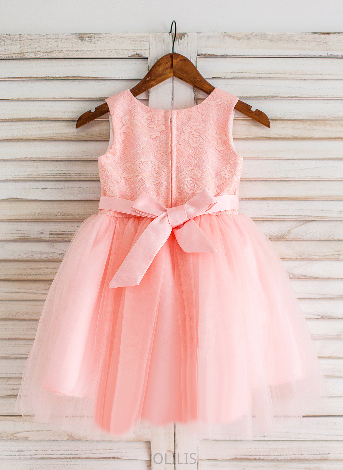 With Sleeveless Flower Girl Dresses Dress Neck - Bow(s) Knee-length Scoop Tulle/Lace Melinda Girl Flower Ball-Gown/Princess