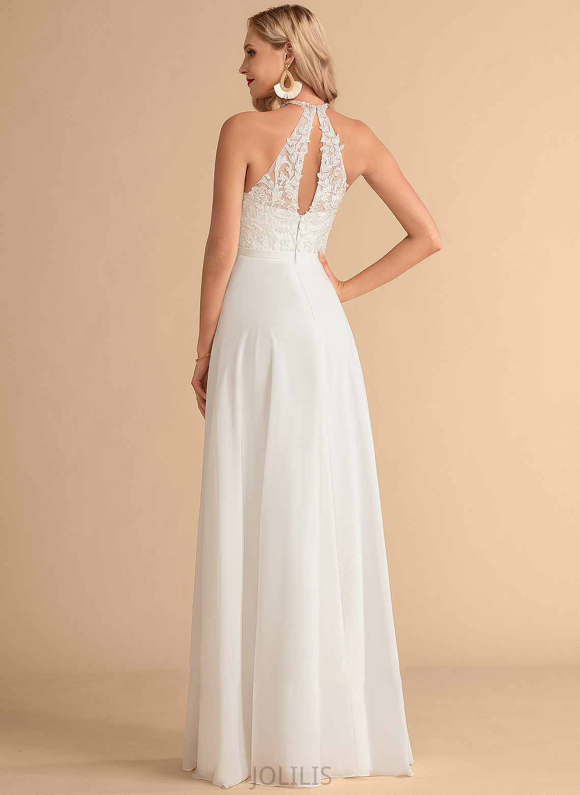 Dress Neck Vera Chiffon High Wedding Dresses Floor-Length A-Line Wedding