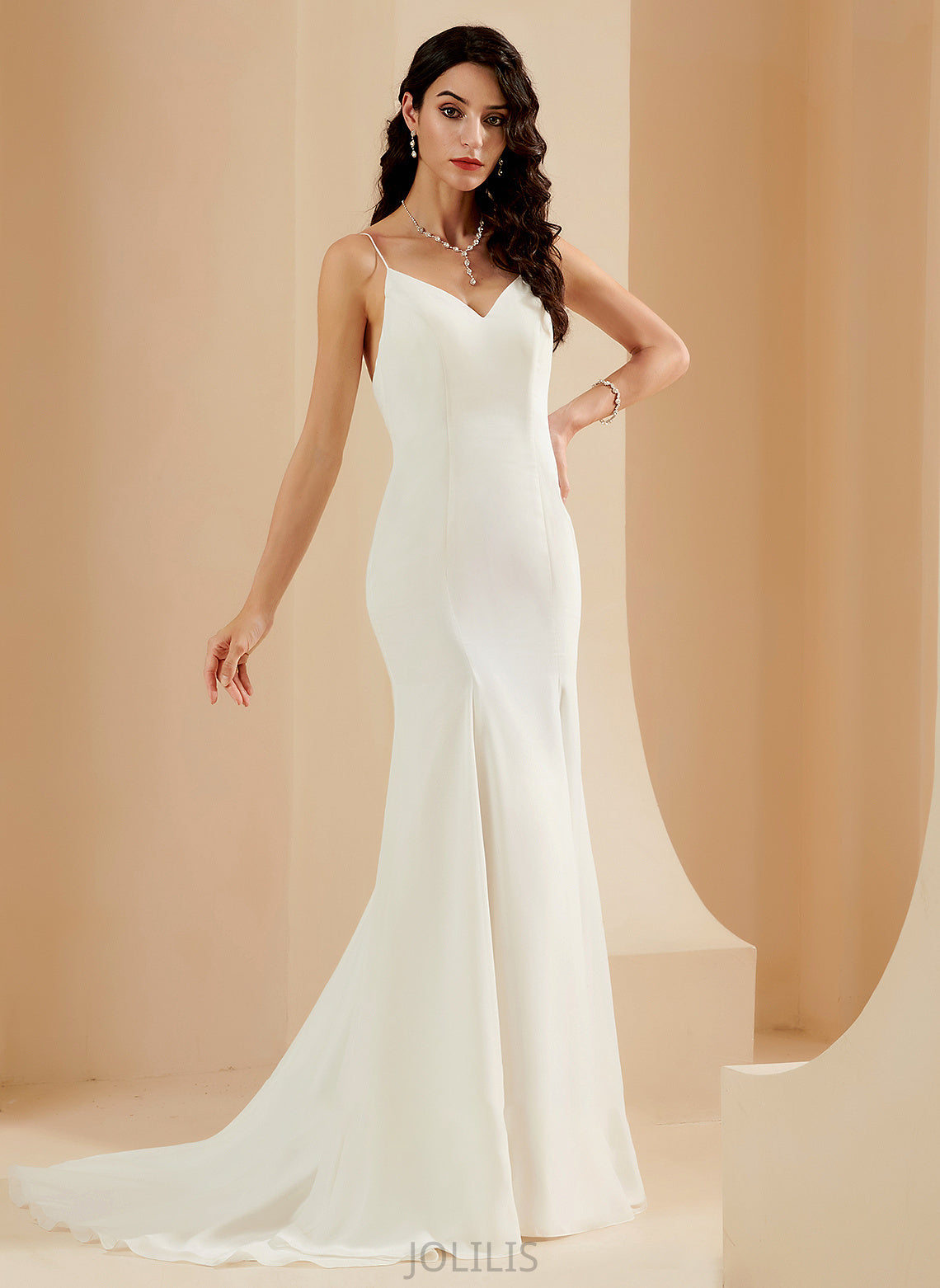 Wedding Dresses Court Trumpet/Mermaid Train Perla Wedding Dress V-neck