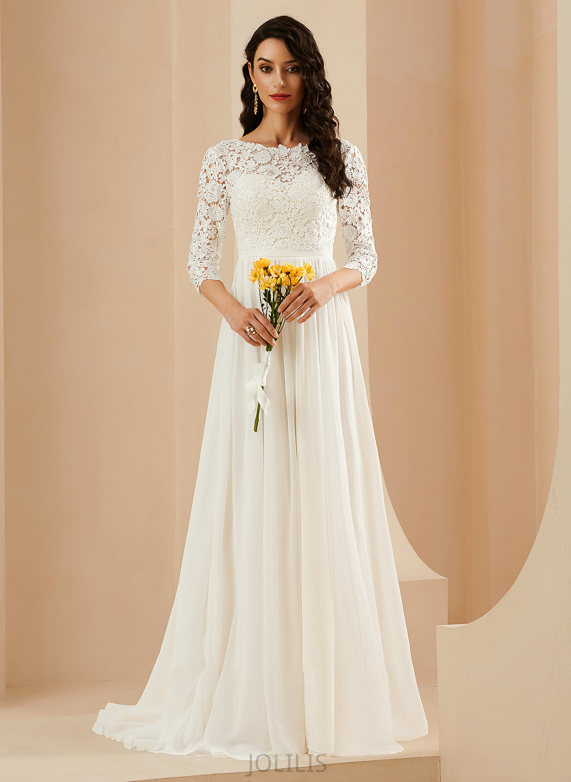 Wedding Wedding Dresses A-Line Train Sweep With Lace Arianna Dress