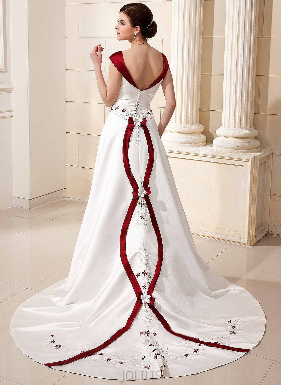 Dress Train Flower(s) Janiah With Chapel Satin Beading Ball-Gown/Princess Wedding Wedding Dresses