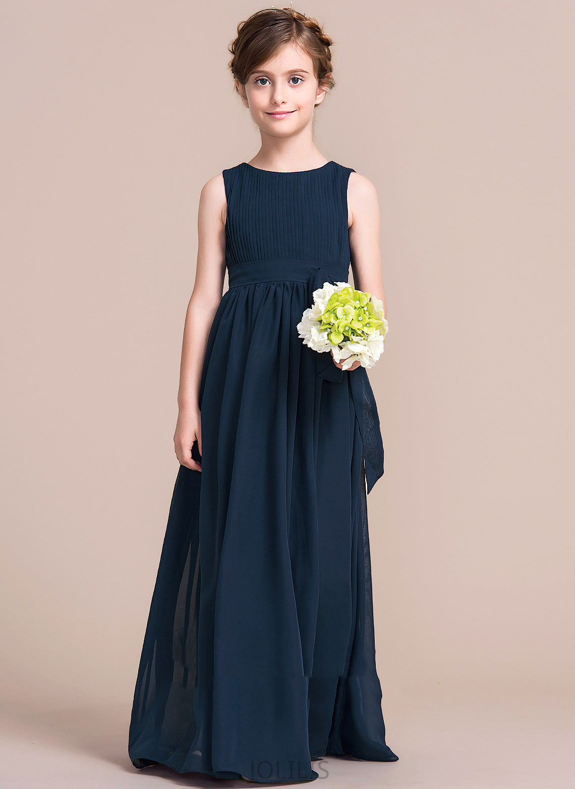 Empire Floor-length Chiffon Sleeveless Flower Scoop With Neck Dress Flower Girl Dresses Girl - Summer Bow(s)