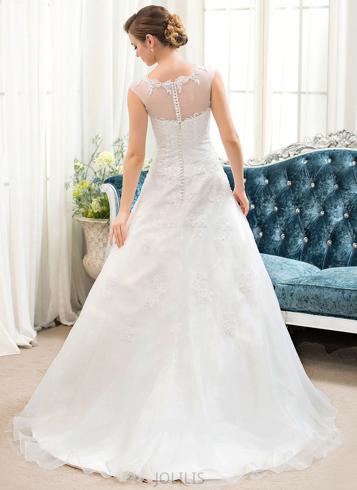 Sweep Tulle Dress Beading Suzanne Organza Wedding Dresses With Wedding Illusion Ball-Gown/Princess Train Sequins