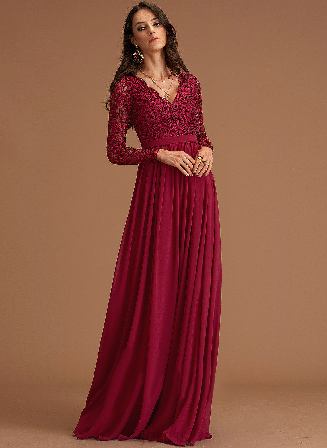 Prom Dresses A-Line V-neck Lorelei Floor-Length Chiffon