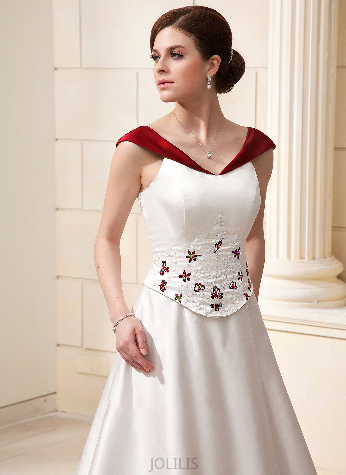 Dress Train Flower(s) Janiah With Chapel Satin Beading Ball-Gown/Princess Wedding Wedding Dresses