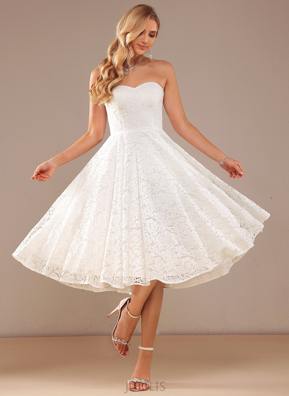 Wedding Dress Knee-Length Sweetheart Wedding Dresses Lace Perla A-Line