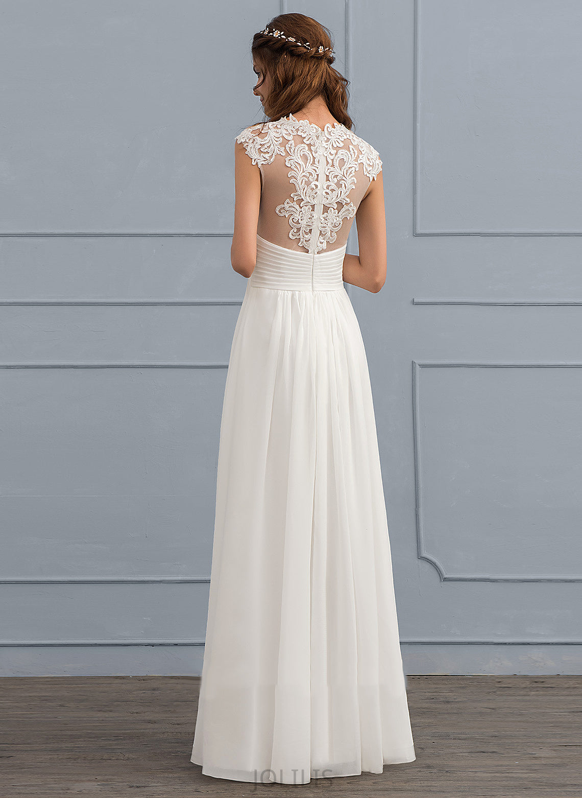 Lace Wedding A-Line Sweetheart Wedding Dresses With Isabelle Dress Ruffle Chiffon Floor-Length