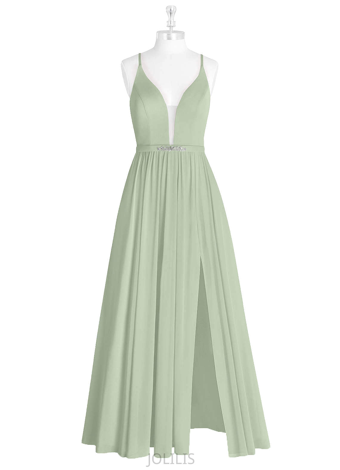 Charlee A-Line/Princess V-Neck Natural Waist Sleeveless Floor Length Bridesmaid Dresses