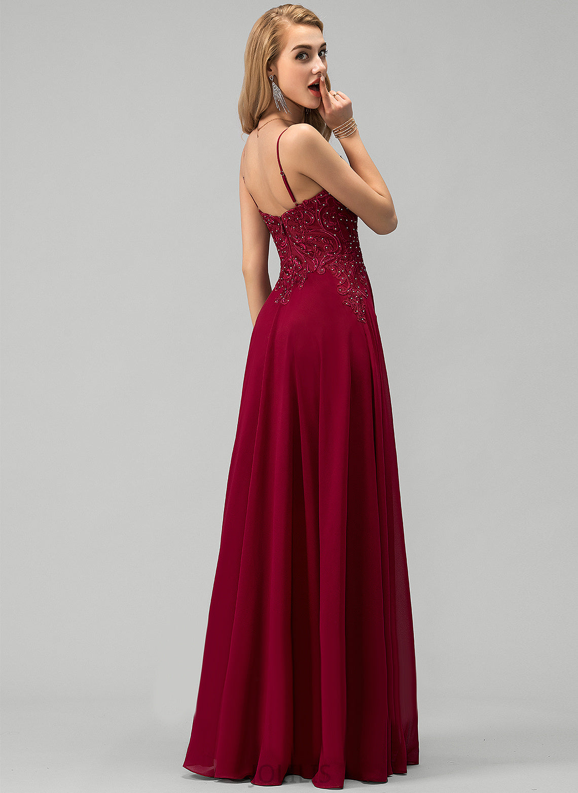 Sequins With Sweetheart Beading Marina Chiffon Prom Dresses A-Line Floor-Length