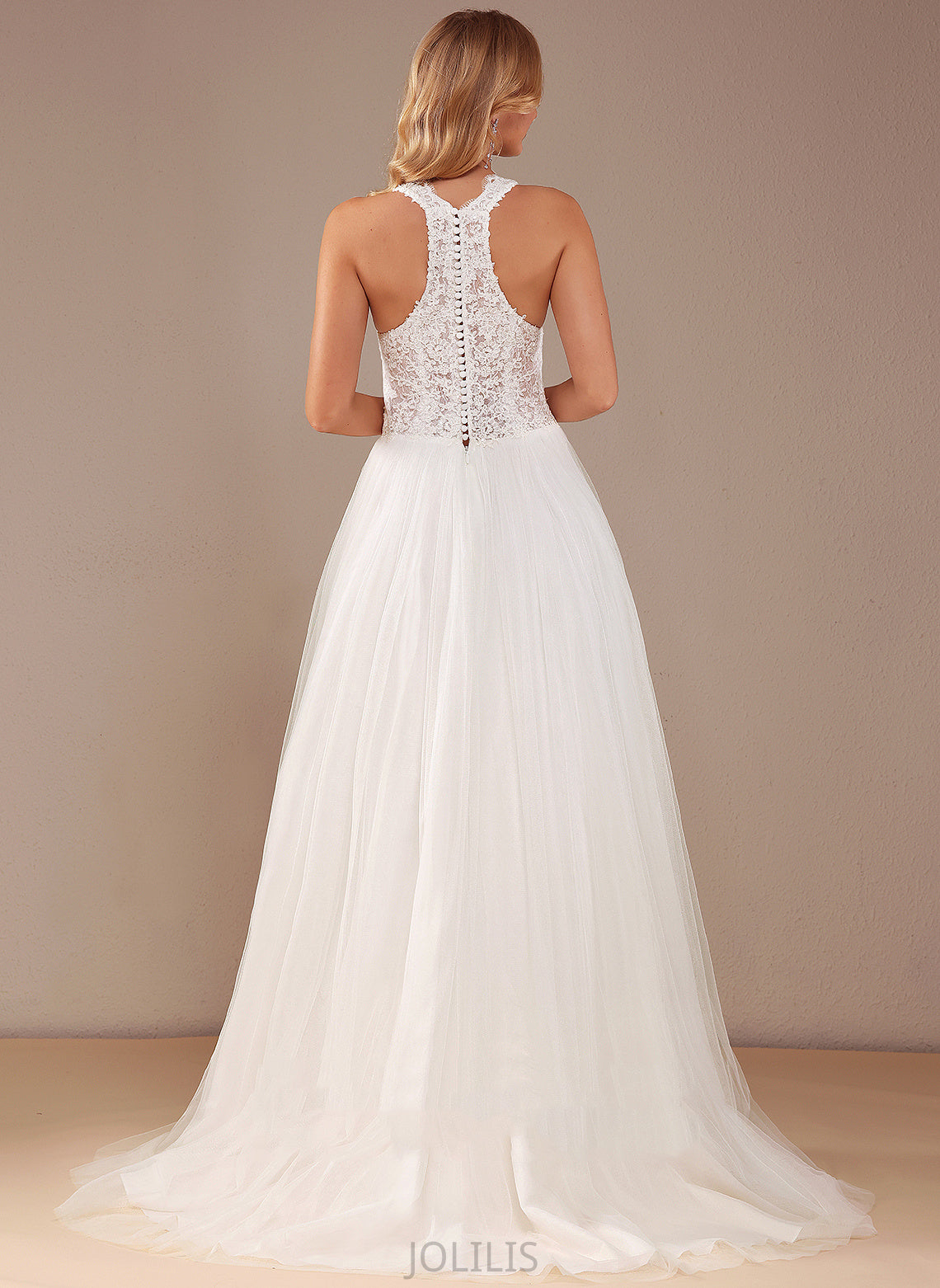 With Lace Ball-Gown/Princess Wedding Dress Eliana Court Lace Sequins V-neck Train Wedding Dresses Tulle