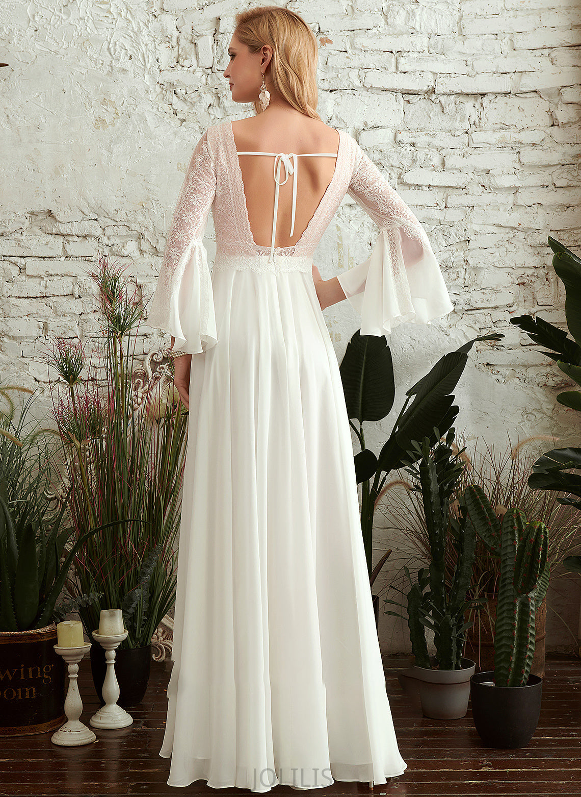 Dress Floor-Length Evelyn Wedding Dresses Wedding A-Line V-neck