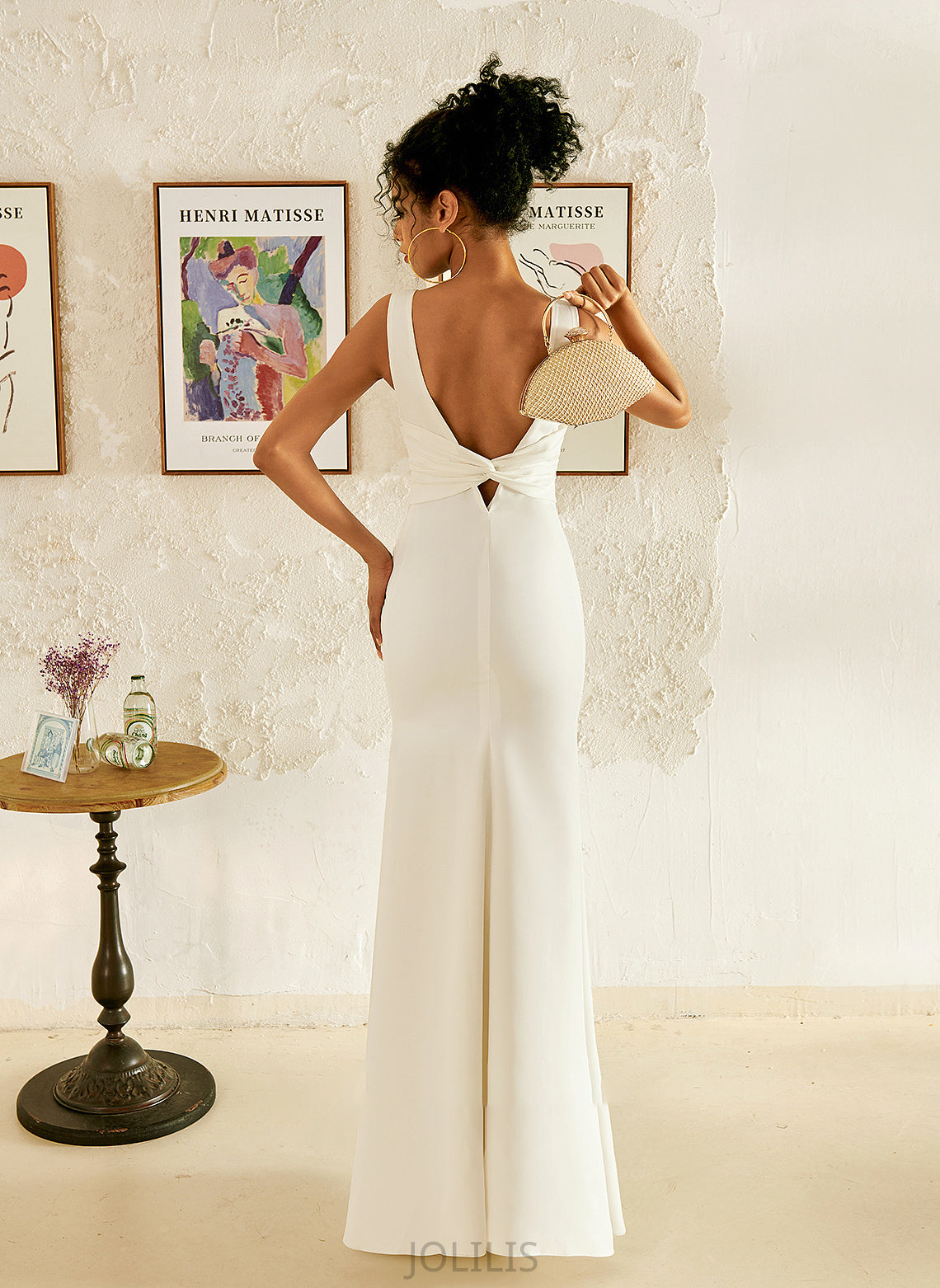 Floor-Length Trumpet/Mermaid Dress Scoop Neck Wedding Renata Wedding Dresses