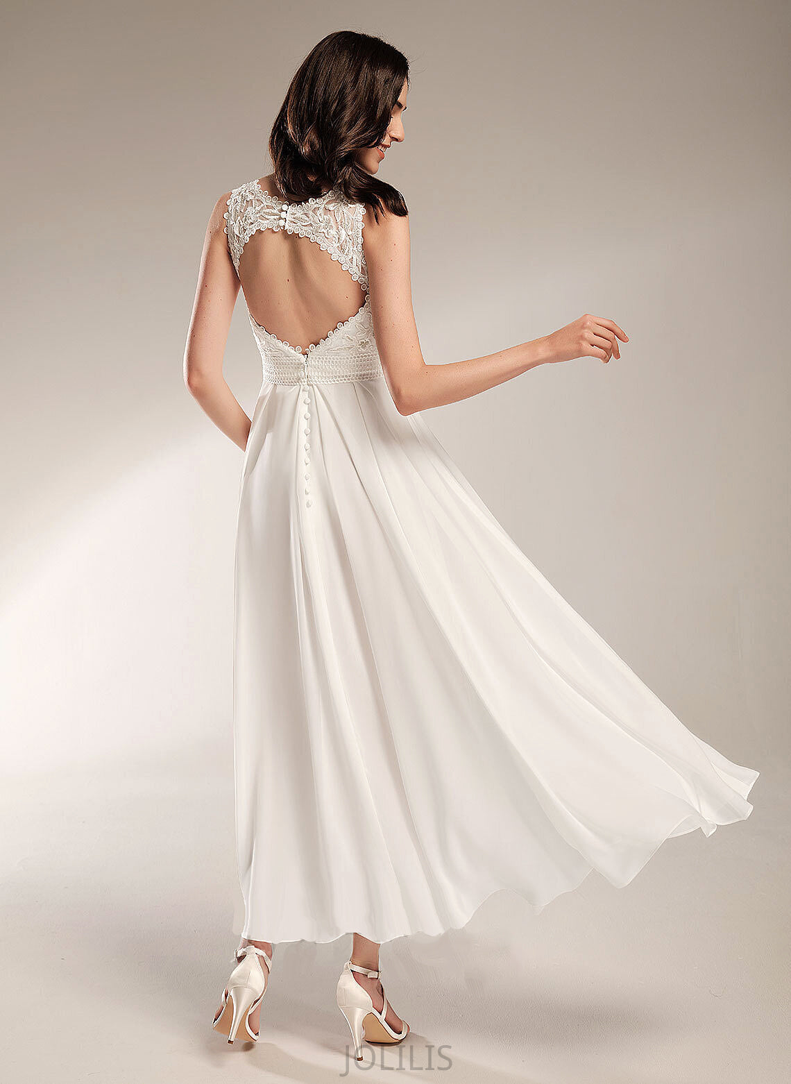 Scoop Neck Asymmetrical Alice Wedding Wedding Dresses Dress A-Line