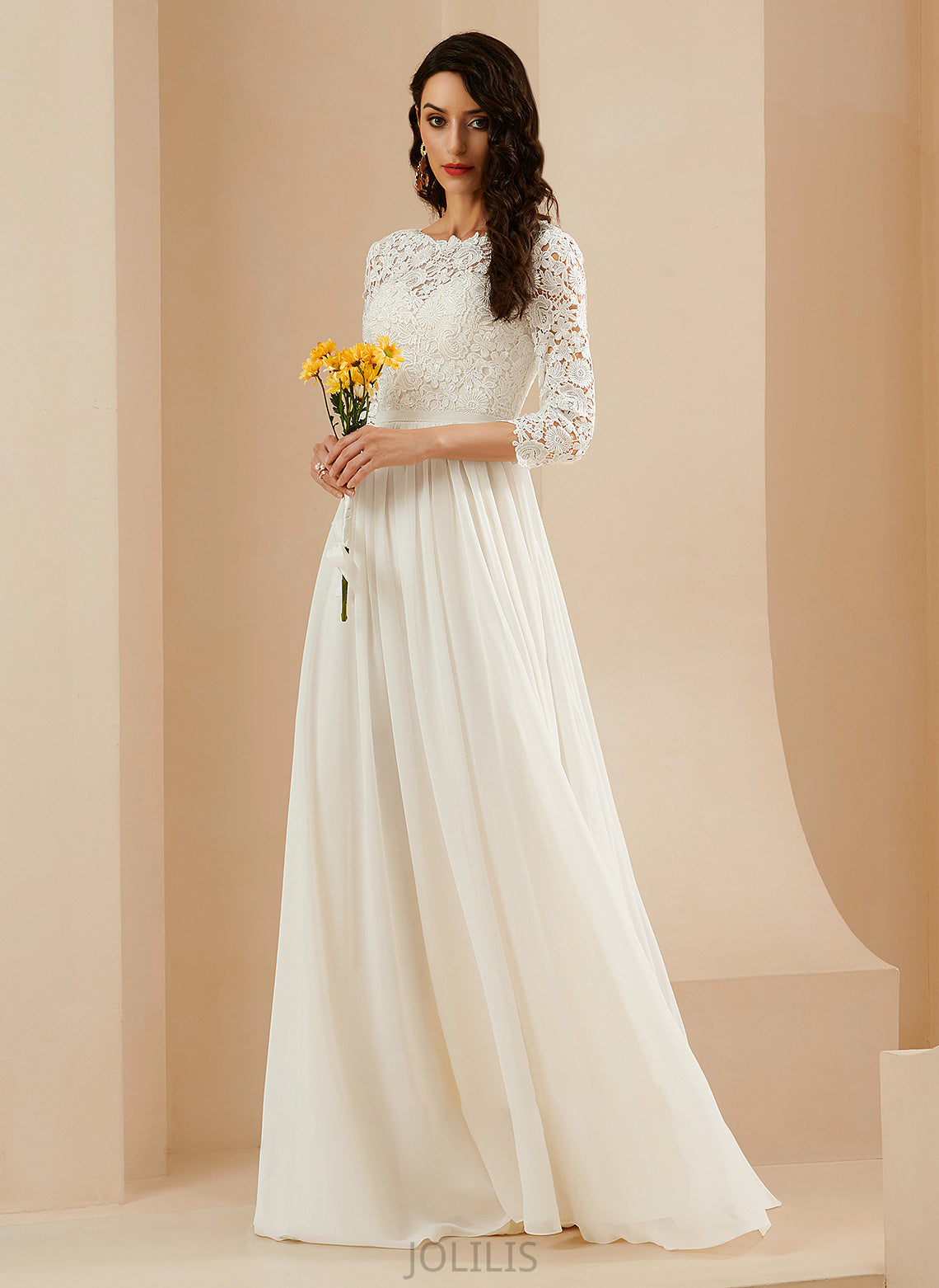 Wedding Wedding Dresses A-Line Train Sweep With Lace Arianna Dress