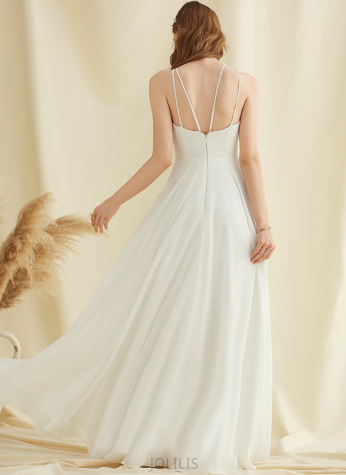 Dress Wedding A-Line Lace Adriana Chiffon Wedding Dresses Floor-Length