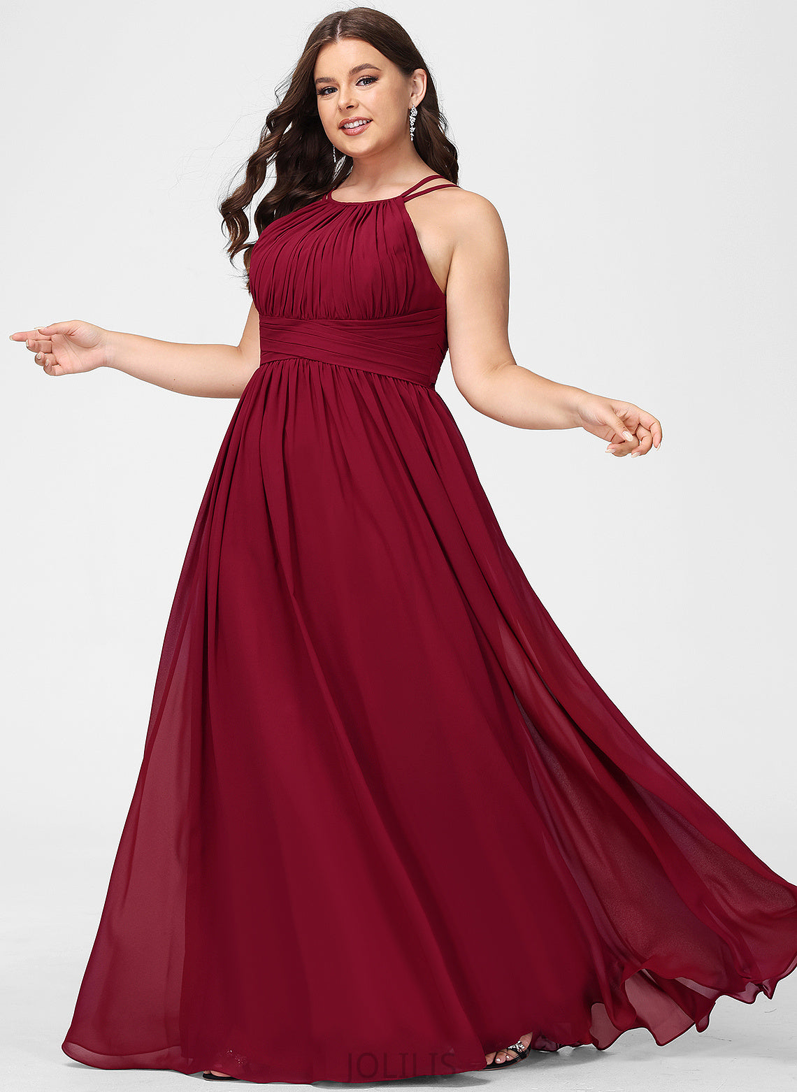 Chiffon Floor-Length Vera Prom Dresses Ruffle A-Line Scoop With