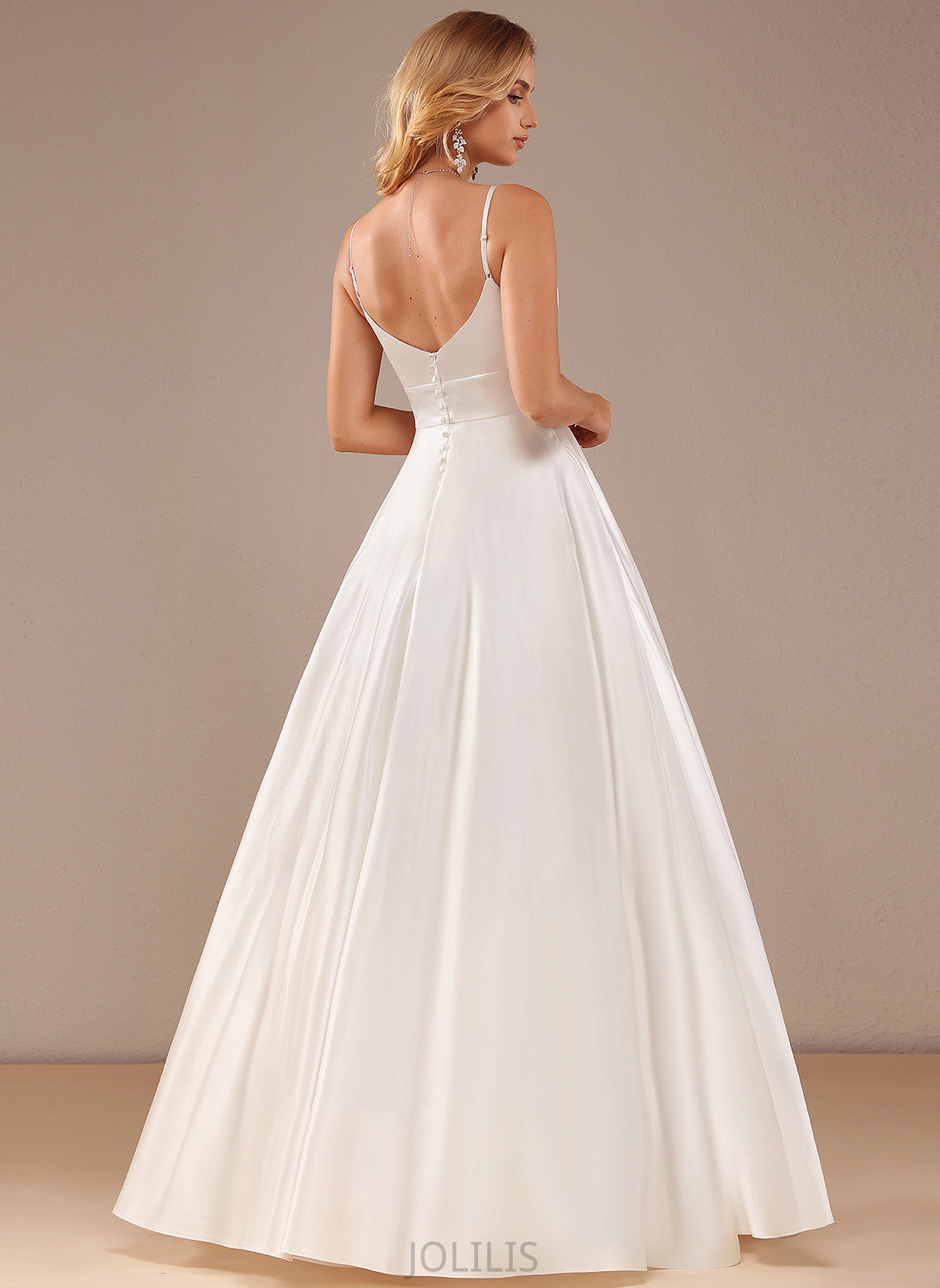 Wedding Logan Dress Wedding Dresses Floor-Length V-neck Ball-Gown/Princess Satin