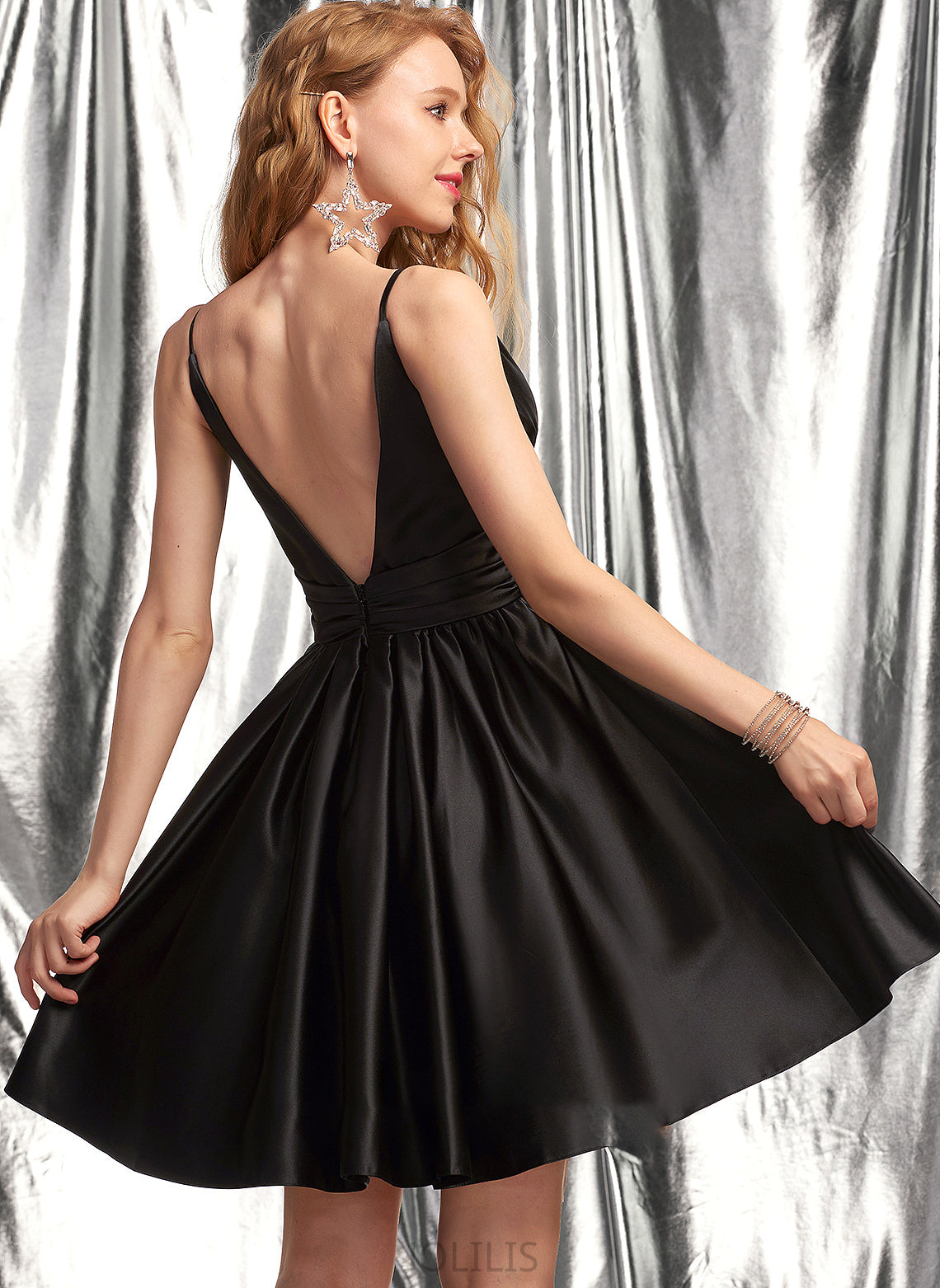 Prom Dresses Satin Alaina V-neck A-Line Short/Mini